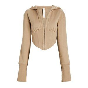 Dion Lee Beige French Terry Corset Hoodie XS